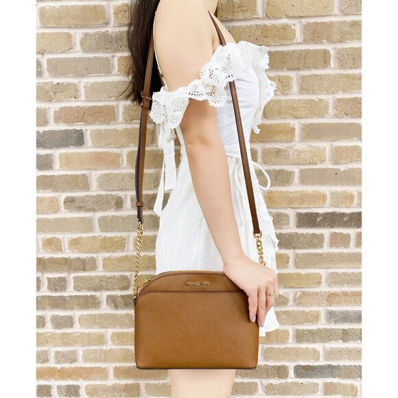 Michael Kors Emmy Leather Crossbody - Luggage - Picture 2 of 4